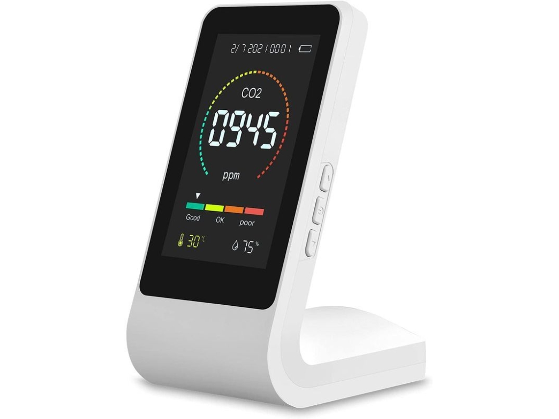 Detector De Co2 Con Sensor De Temperatura Y Humedad, Monitor De Calidad Del Aire Para Hogar Y Oficina