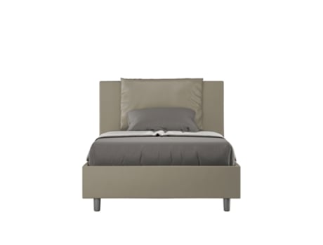 AnteaITYHOME Media cama tapizada sin somier (120 x 190 cm - Paneles de melamina y piel sintética)