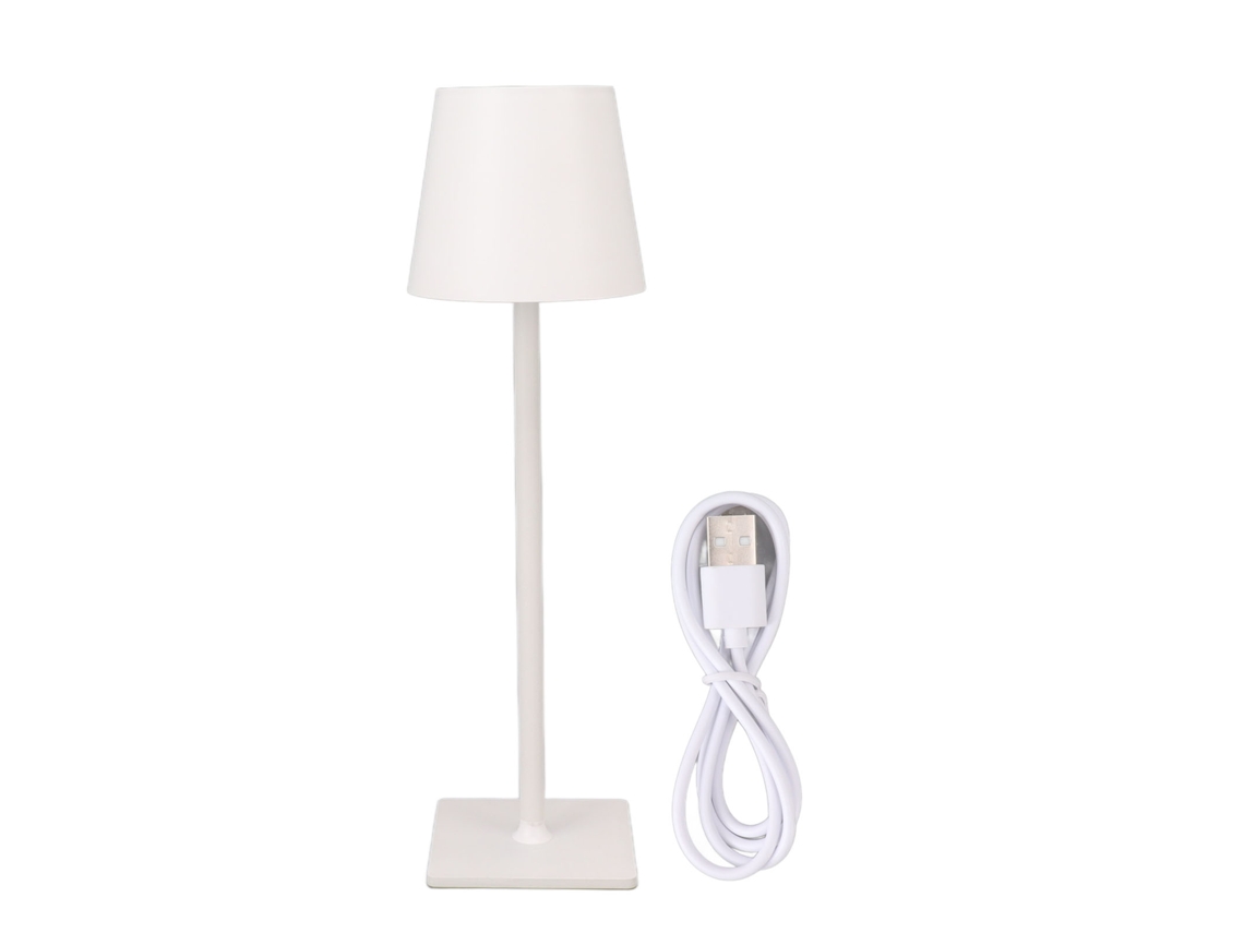 Lámpara De Mesa Led Sencilla Con Textura Metálica, 3 Modos De Color Ajustables, Control Táctil, Protección Ocular, Color Blanco.