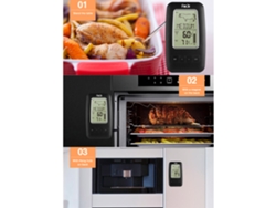 Termómetro Digital De Cocina Fanju Fj2245 Con Sonda Inalámbrica Y Control Remoto Para Barbacoas Y Ahumado De Carne.