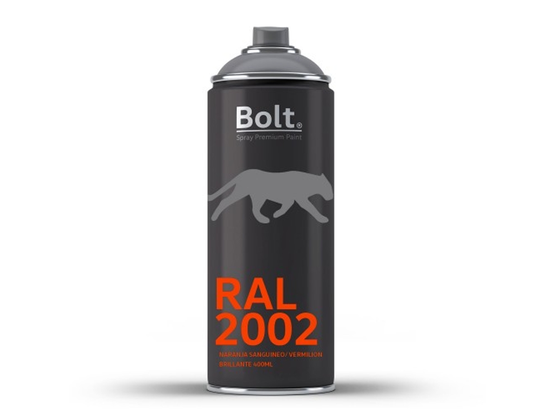 Spray Bolt Premium Acrilico Brillante Ral 400 Ml (Ral 2002 Naranja Sanguineo)