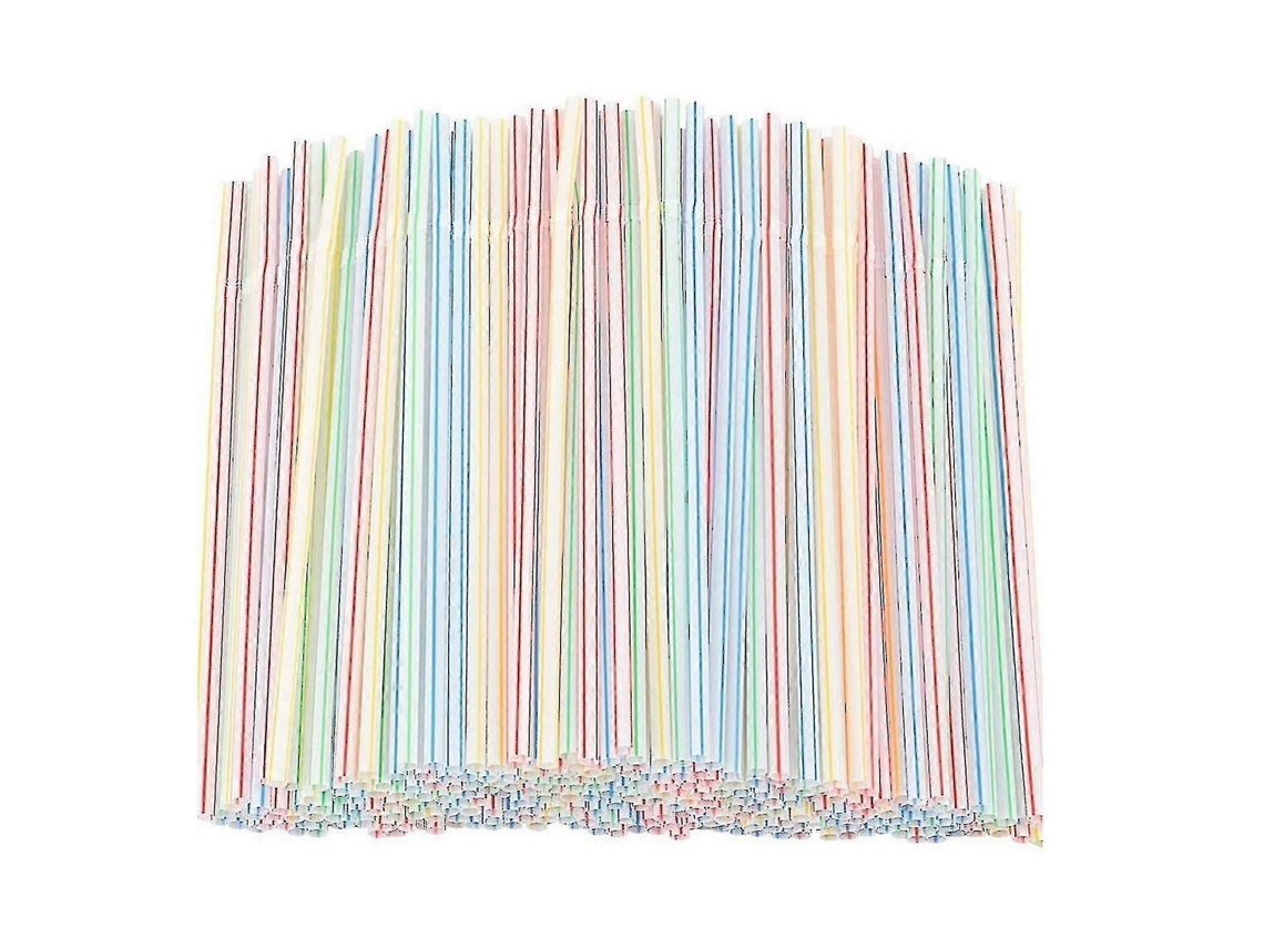 500 pajitas de plástico de 8 pulgadas de largo, flexibles y extensibles, de rayas, Rosewell