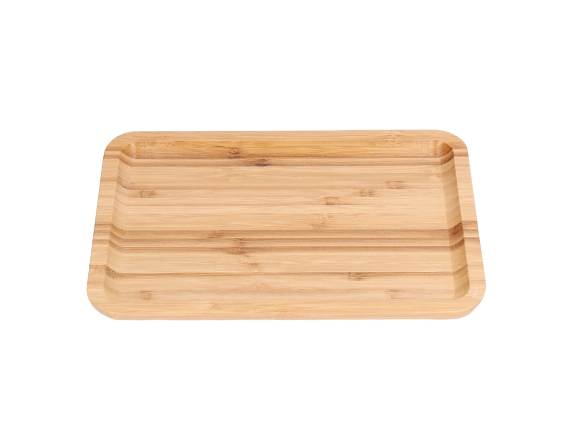 Bandeja rectangular de bambú segura y libre de toxinas para desayuno, té y café