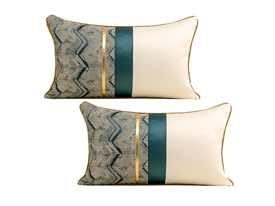 2 Fundas De Cojín Elegantes Para Sofá De Dos Colores Para Sala De Estar (rectangular)