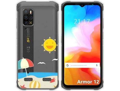 Carcasa Ulefone Armor 12 5G TUMUNDOSMARTPHONE Dibujos Transparente Playa Multicolor