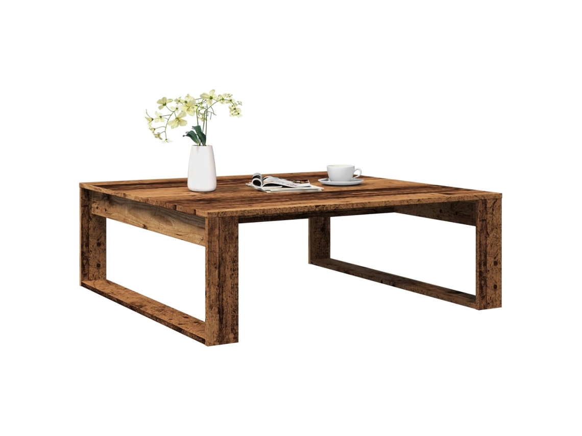 Mesa de centro de 100x100x35 cm, derivada de madera antigua HARLANV1