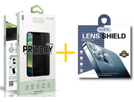 Kit Protectores Cristal Templado Apple iPhone 11 ACCETEL Anti Spy