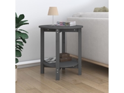 Mesa de Centro de Apoyo Ø 55X60 cm Madera de Pino Macizo Gris