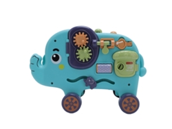 Ats-juguete Educatsivo Multifuncional Elefante De Engranajes Para Niños Con Adivinanza De Formas Y Pistas Deslizantes Rotantes Azul