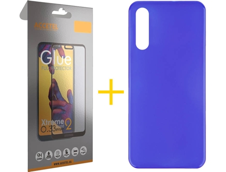 Carcasa + Protector de Pantalla Samsung A70 ACCETEL Full Azul