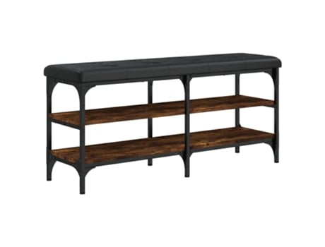 Banco zapatero VIDAXL madera de ingeniería roble ahumado (102x32x47 cm)