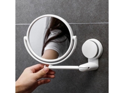 2026-espejo De Baño Redondo Plegable De Succión De Pared Para Maquillaje Y Afeitado Con Rotación 360° Espejo Simple