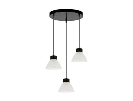 Prahas colgante rondel 3xe14 max.40w negro / negro PVC / blanco