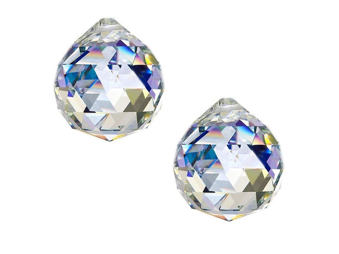 Paquete De 2 Prismas De Cristal Transparente Grandes De 50 Mm Para Crear Arcoíris.