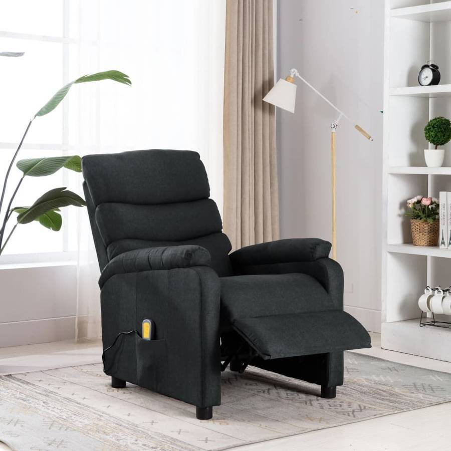 Sillón de Masaje VIDAXL Reclinable de Tela Gris Oscuro