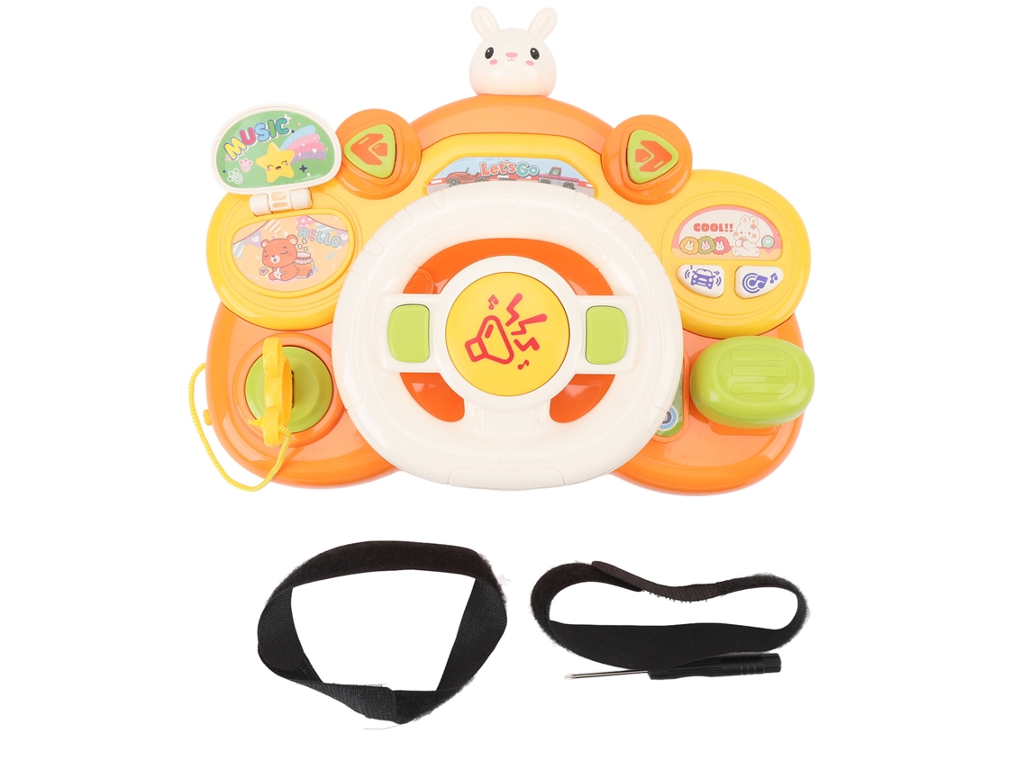 Volante de juguete musical con sonido y luz realistas para bebés.