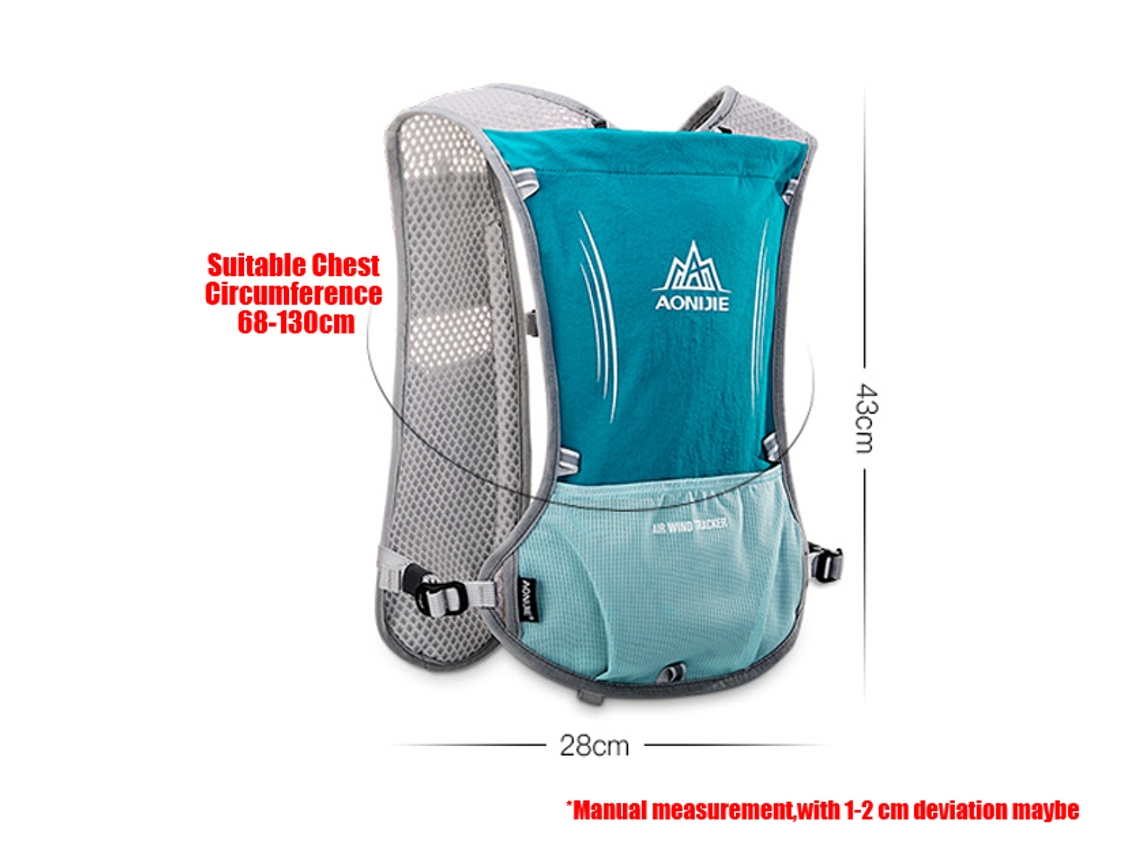 Chaleco Reflectante Premium Aonijie Para Correr Y Andar En Bicicleta Con Bolsa De Agua De 5 Litros, Mochila Segura Y Bolsillo De Emergencia.