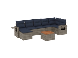 Maison Exclusive - Conjunto De Sofá De Jardín De 8 Piezas Con Cojines, Poliratán Gris