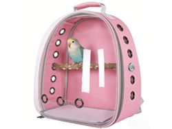 Transportín para loros Digitallab, totalmente ventilado, diseñado para viajar (rosa)