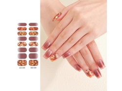 Pegatinas de uñas de gel semicuradas. Requiere lámpara UV/LED. 16 unidades. Envolturas de esmalte de uñas de gel GOKOCO.