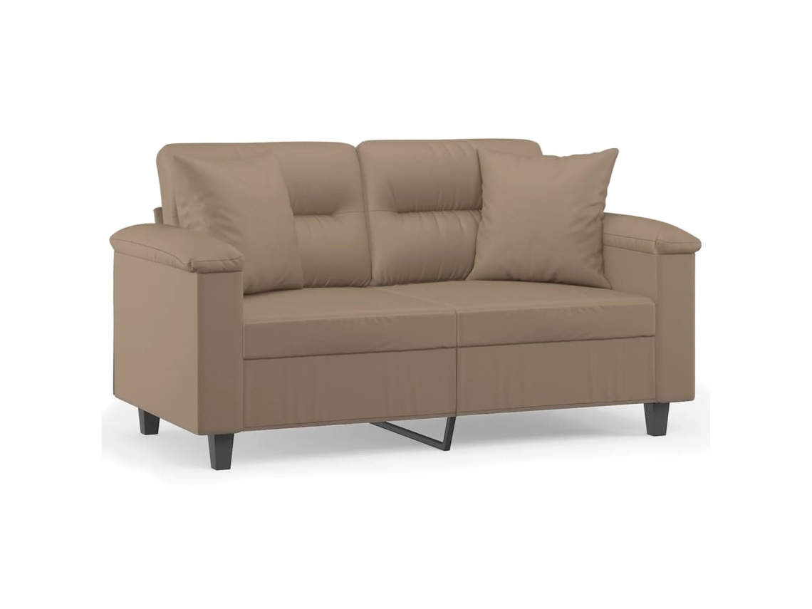 Maison Exclusive - Sofá De 2 Plazas Con Cojines Cuero Sintético Capuchino 120 Cm