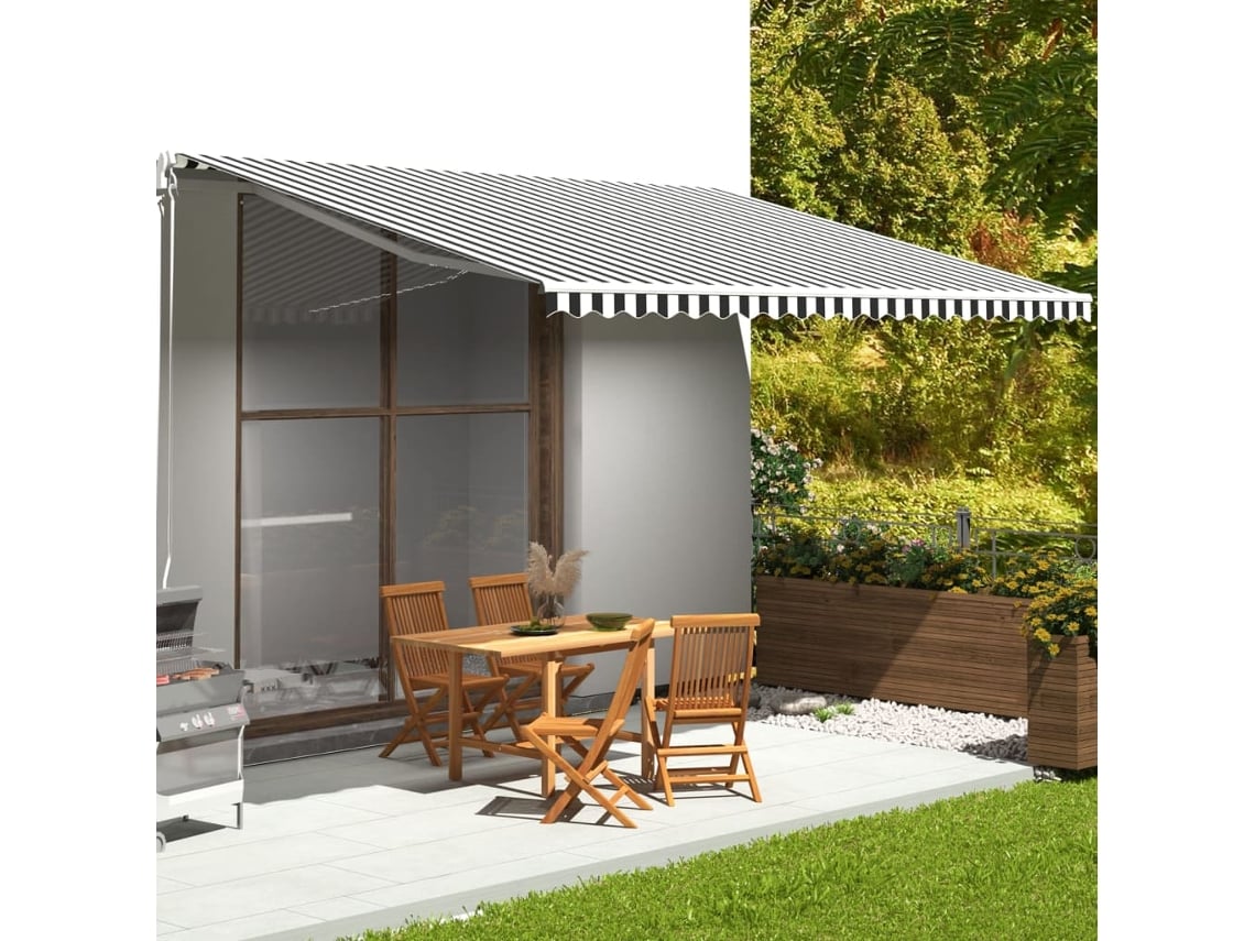 Tecido De Substituiã§ã£o Para Toldo 5x3,5 M Antracite E Branco Dkd Home Decor