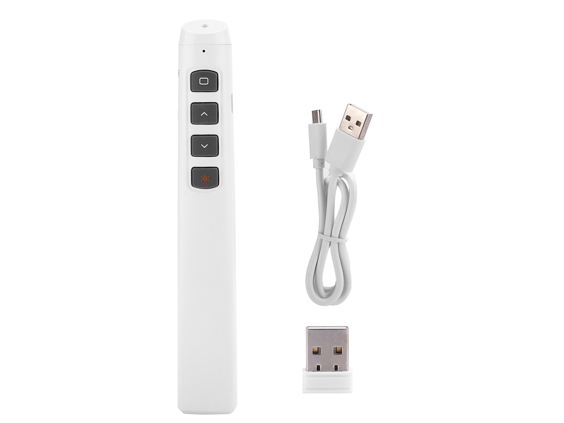 Lápiz Con Control Remoto Recargable Y Función De Paso De Página, Presentador Multimedia, Proyector, Blanco
