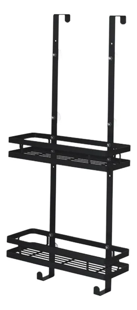 Estantería colgante para baño de dos niveles, color negro, vayotoy