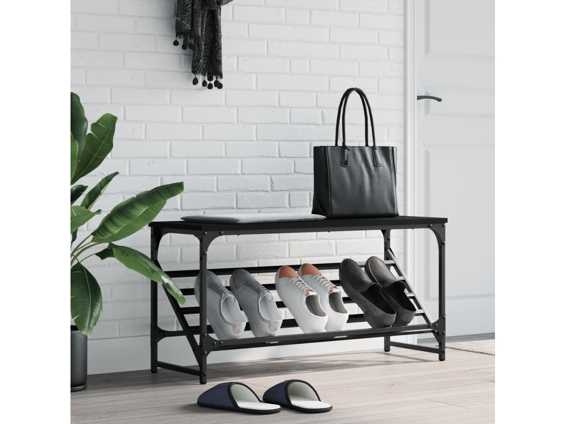 Mueble Zapatero | Armario Zapatero De Madera De Ingeniería Negro 90x30x45 Cm