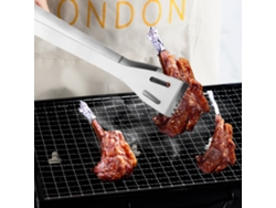 Juego De Utensilios Para Barbacoa De Acero Inoxidable Grueso Con Espátula, Tenedor, Pinzas Y Bolsa De Malla.