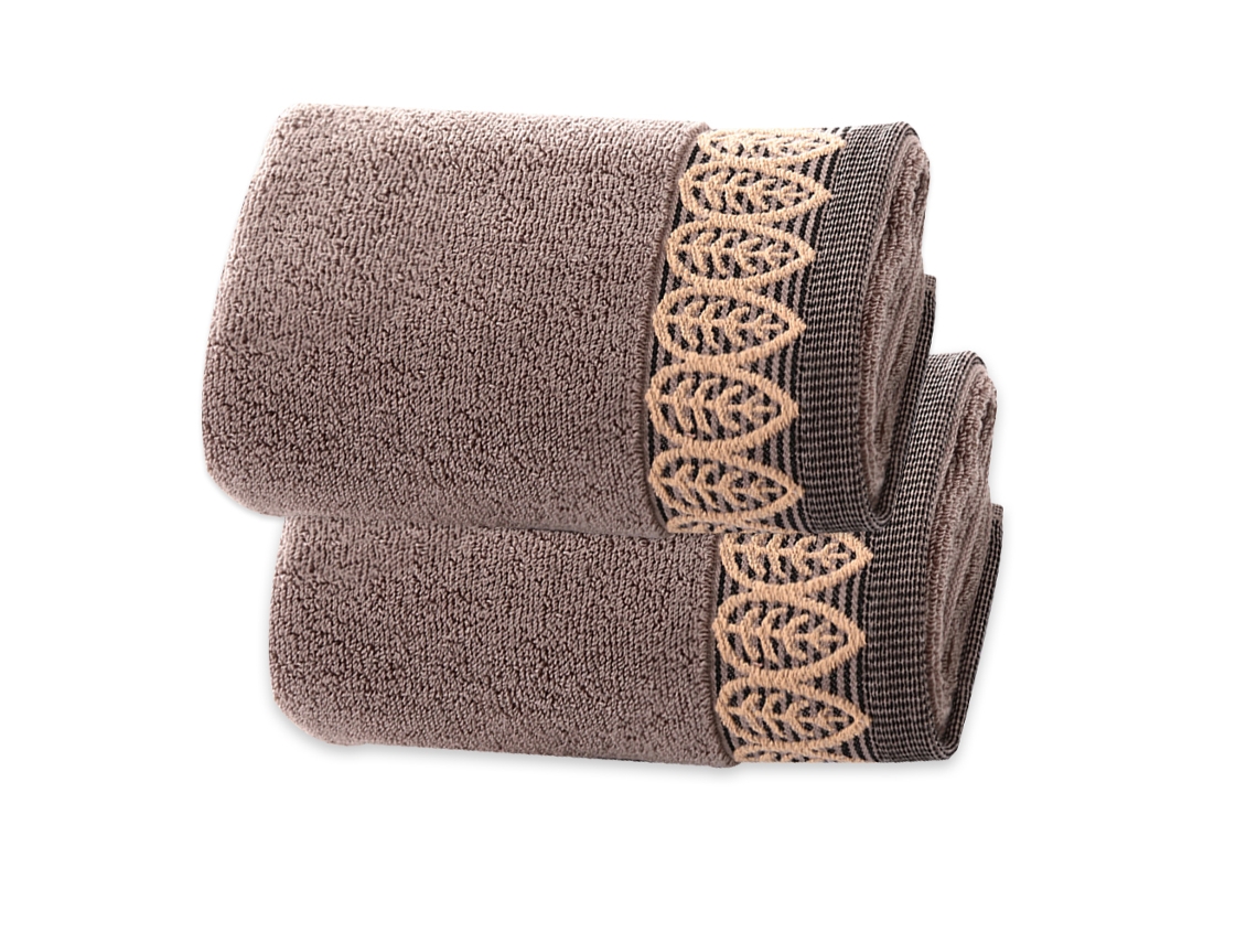 Conjunto de Toallas de Mano Suaves y Absorbentes de Algodón Marrón Kofihety - 2 uds (34x75 cm)
