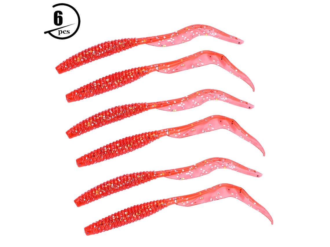 Cebo Blando (accesorio De Pesca Con Señuelo De Pez Simulado) Cebo Blando 11cm/2.8g (6 Piezas) (rojo Brillante)