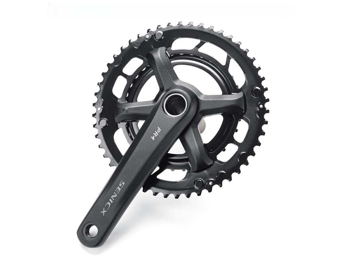 Platos y bielas para bicicleta de carretera Senicx Pr4 (165/170/175 mm, doble disco, 50 dientes, Vayotoy)