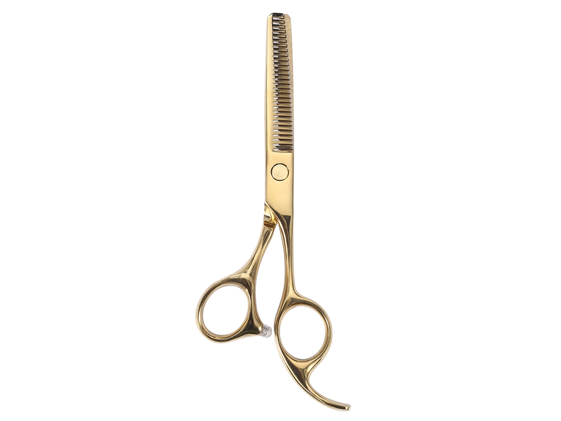 Tijeras De Peluquería Profesionales Para Corte Y Desmechado De Pelo Salón 5.5" Oro
