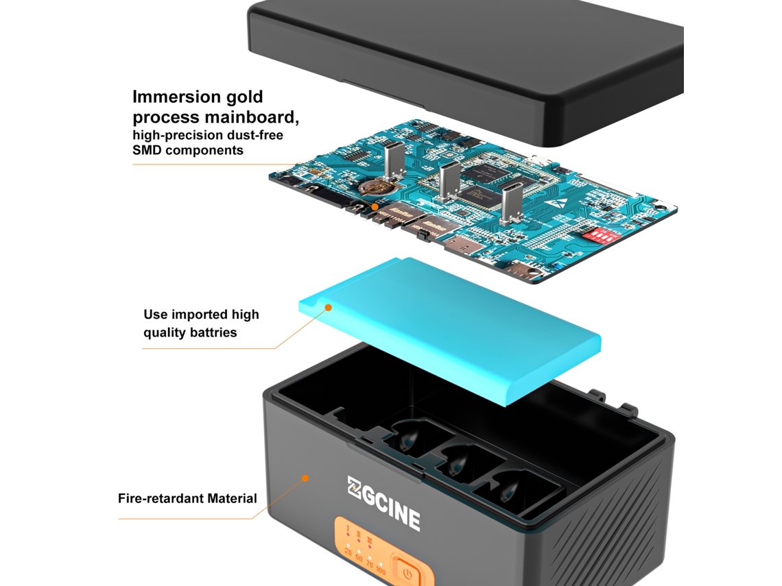 Caja De Carga Zgcine Ps-r30pro Para Micrófono Inalámbrico Rode Wireless Go I/go Ii, Batería De Gran Capacidad, Carga Rápida Usb-c Pd
