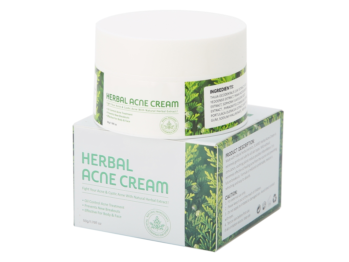 Crema hidratante para eliminar el acné y las pústulas.