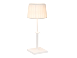 Lámpara de mesa LED recargable Poldina Classic Zafferano con regulador de intensidad - Diseño elegante, inalámbrica, blanca