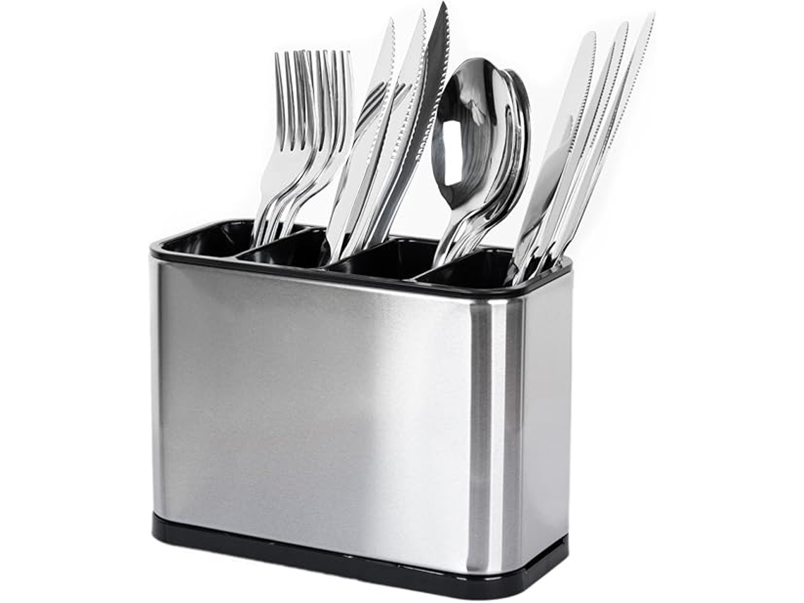 Organizador Cubiertos Encimera 4 Compartimentos, Para Cuchillos, Tenedores Y Cucharas