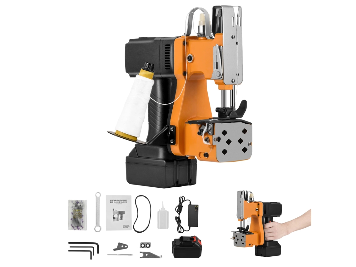 Máquina de coser eléctrica portátil, alta velocidad, 2600 puntadas/min, manejo versátil de materiales, enchufe UE 220 V OEM