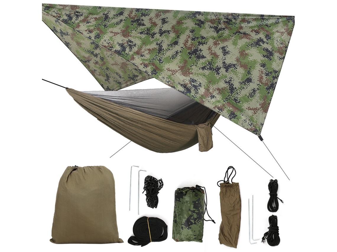 Manta mosquitera portátil para jardín y camping, camuflaje verde militar.
