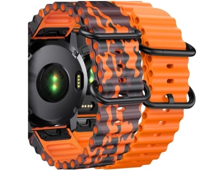 Correa Ocean Waves para Garmin Fenix 7 Zafiro Solar Militar Naranja y Pack 2X VEANXIN