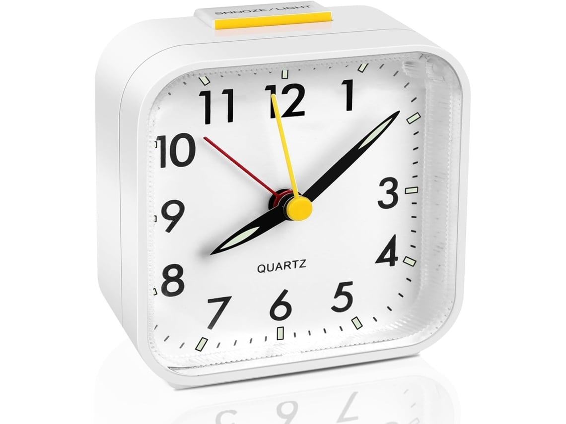 Reloj Despertador Analógico Silencioso Saisiyiky Des03 Con Luz Nocturna Función Repetición Para Casa (blanco)