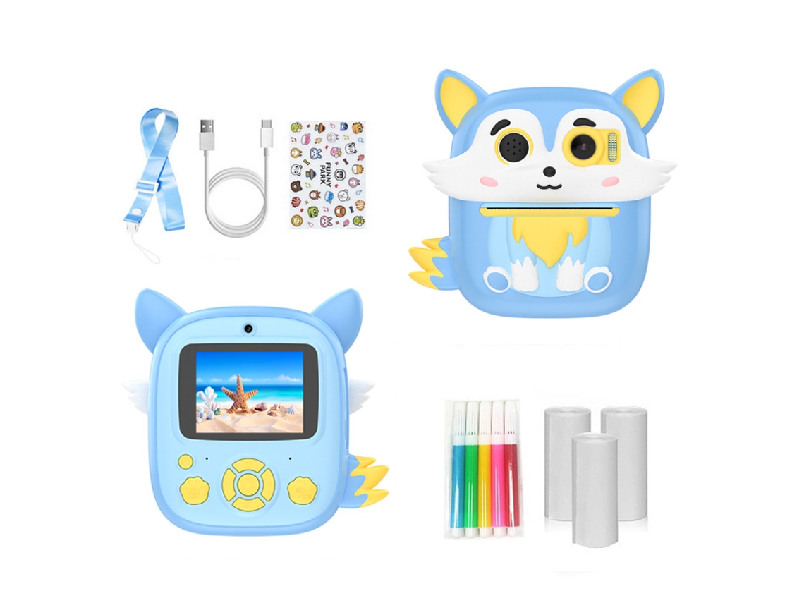 Cámara De Impresión Instantánea Para Niños Cámara Dual Hd De 48000 W Pantalla Ips De 24 Pulgadas  Azul DIGITALLAB