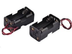Juego de 2 cajas de almacenamiento negras de doble cara para 4 pilas AA de 1,5 V. CHABERLU