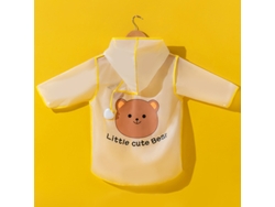 Traje De Lluvia Infantil De Eva Con Capucha, Visera Transparente, Impermeable, Para Niños, Niñas, Bebés Y Niños Pequeños, Oso Amarillo, Talla M