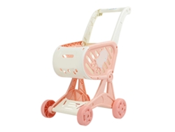Set De Carrito De Compras Rosa Para Muñecas De Supermercado Con Frutas Recortadas