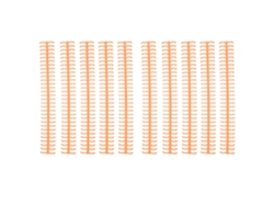 10 Espirales De Encuadernación, 30 Agujeros, 13 Mm, Color Naranja, Para Hojas Sueltas, De Plástico.