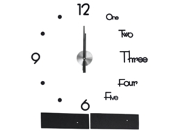 Reloj de pared sin marco Baok-reloj, espejo adhesivo DIY, decoración del hogar, mesa, tamaño mediano, negro