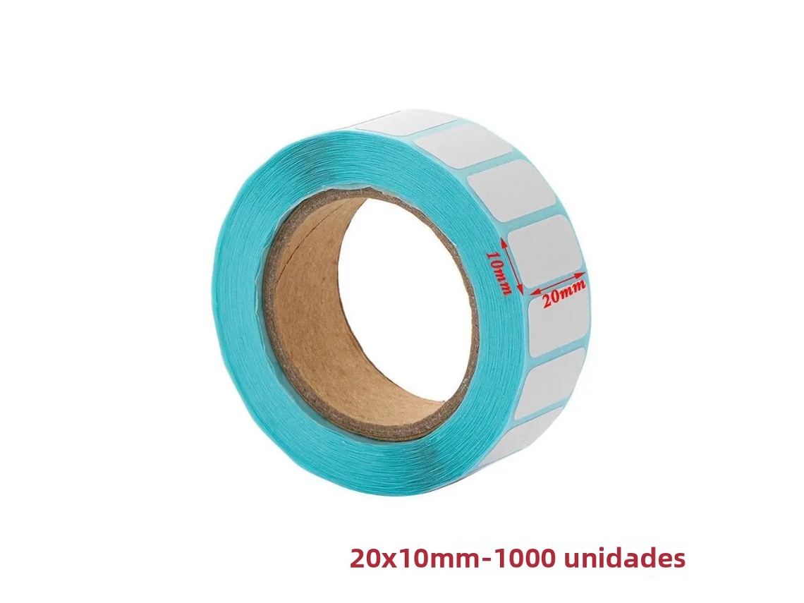(20 X 10 Mm) 20 Etiquetas De Papel Adhesivo Termofusible A Prueba De Agua, 1000 Hojas/rollo, Se Pueden Imprimir Etiquetas En Blanco Directamente.
