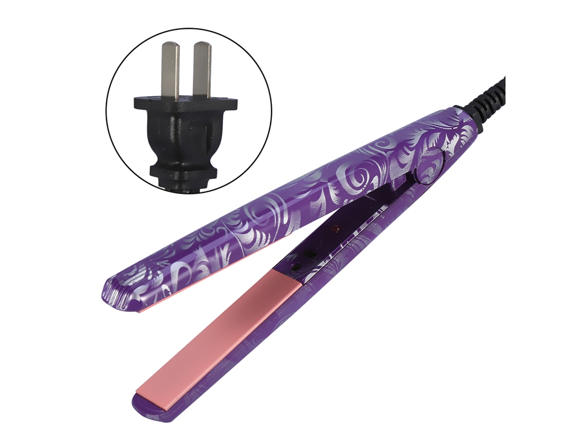 1pc Plancha De Pelo Portátil Electrónica Herramienta De Peinado Rectificadora De Pelo (morado)